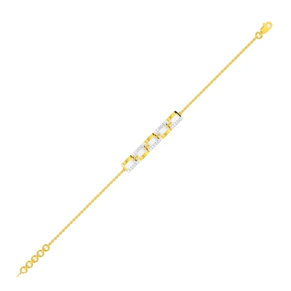 Radiant Gold Lab Grown Diamond Link Bracelet - Image 5