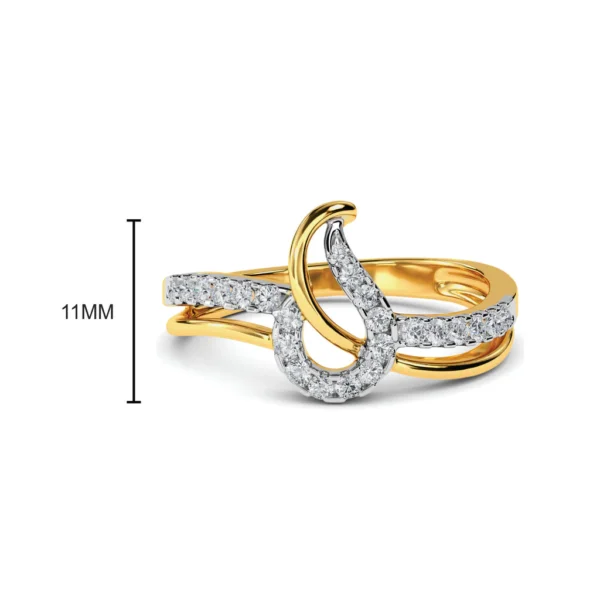 Intertwining Pattern Gold Lab Diamond Ring for Female - Image 4