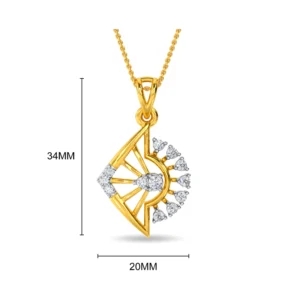 14KT Gold Diamond Archer Pendant for women PE73