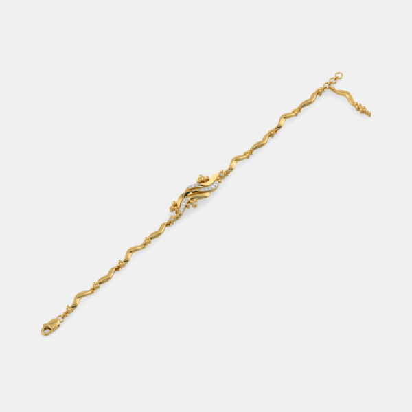 Smooth Golden Waves Lab Diamond Bracelet - Image 3