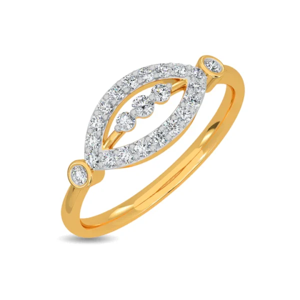 Buy Gold Lab Diamond Leaf-Shaped Design Ring