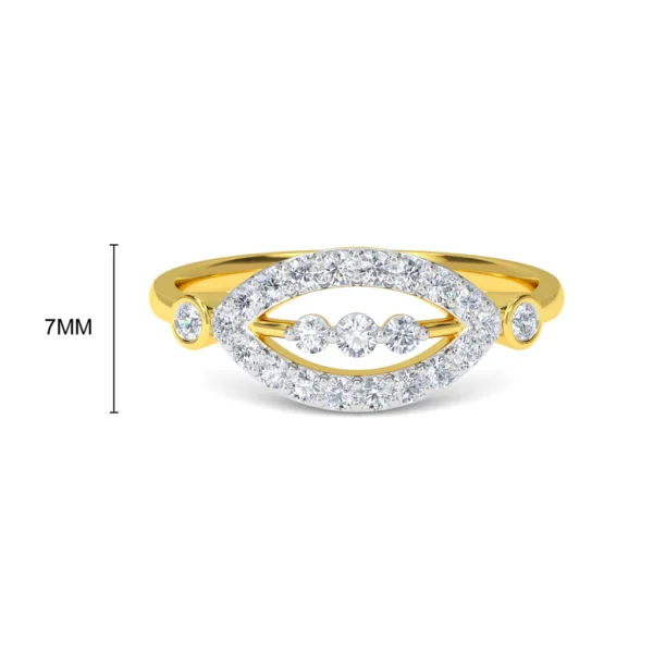Buy Gold Lab Diamond Leaf-Shaped Design Ring - Image 4