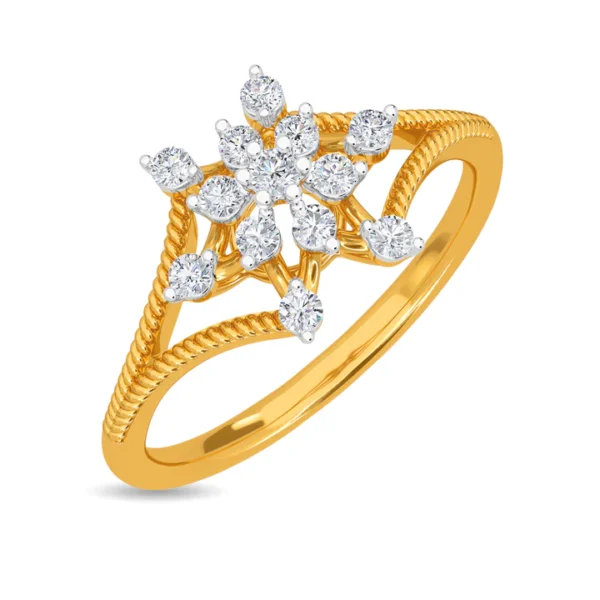 Buy Gold Lab Diamond Snowflake Ring Online