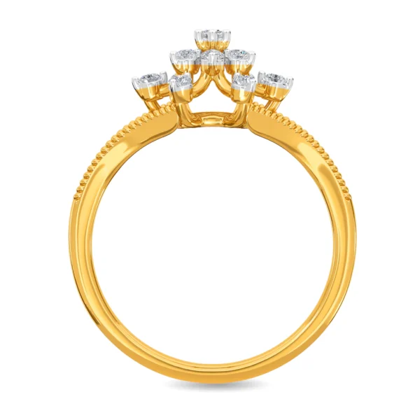 Buy Gold Lab Diamond Snowflake Ring Online - Image 4