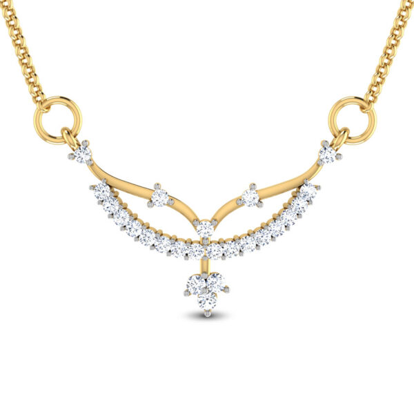 Curved Golden Lines Lab Diamond Tanmaniya Necklace