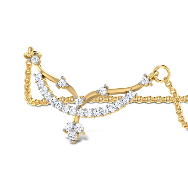 Curved Golden Lines Lab Diamond Tanmaniya Necklace - Image 3
