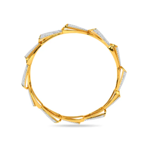 Diamond-Encrusted Link Gold Bangles - Image 6