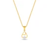 Drop & Floret Gold Lab Diamond Pendant