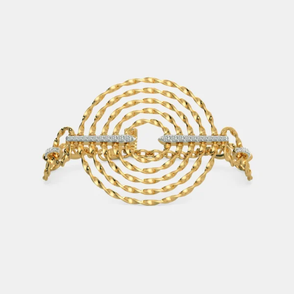 Elegant Gold Lab Diamond Spiral Bracelet
