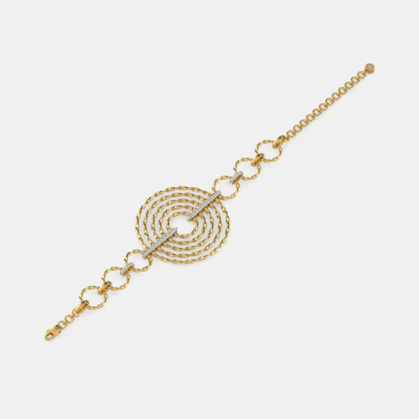 Elegant Gold Lab Diamond Spiral Bracelet - Image 2