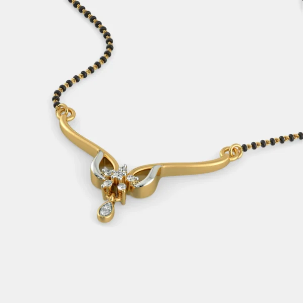 Elegant Harmony Gold Diamond Mangalsutra Pendant - Image 5