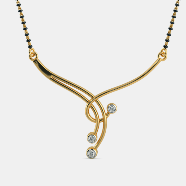 Elegant Swirl Diamond Mangalsutra Pendant