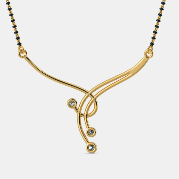 Elegant Swirl Diamond Mangalsutra Pendant - Image 3