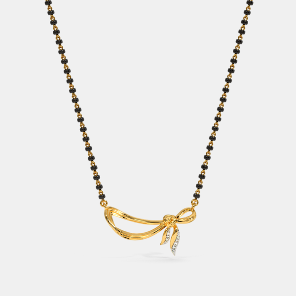 Eternal Knot Gold Diamond Mangalsutra Pendant - Image 3