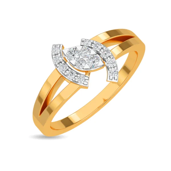 Eye-Shaped Lab Diamond Gold Ring for Her