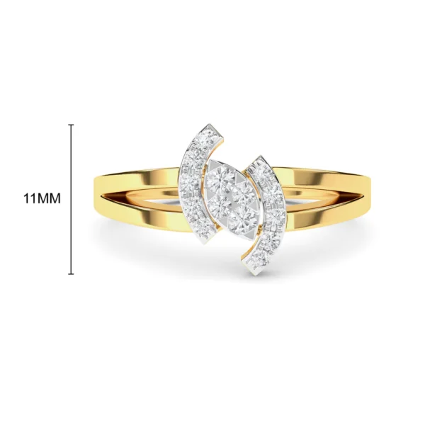Eye-Shaped Lab Diamond Gold Ring for Her - Image 5