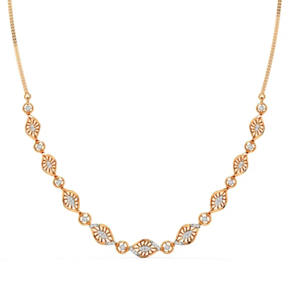 Eye-Shaped Links Gold Lab Diamond Necklace