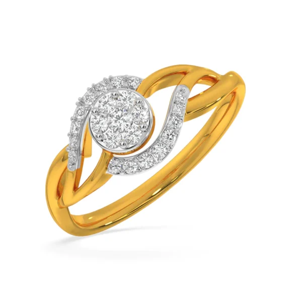 Eye-Shaped Gold Lab Diamond Engagement Ring