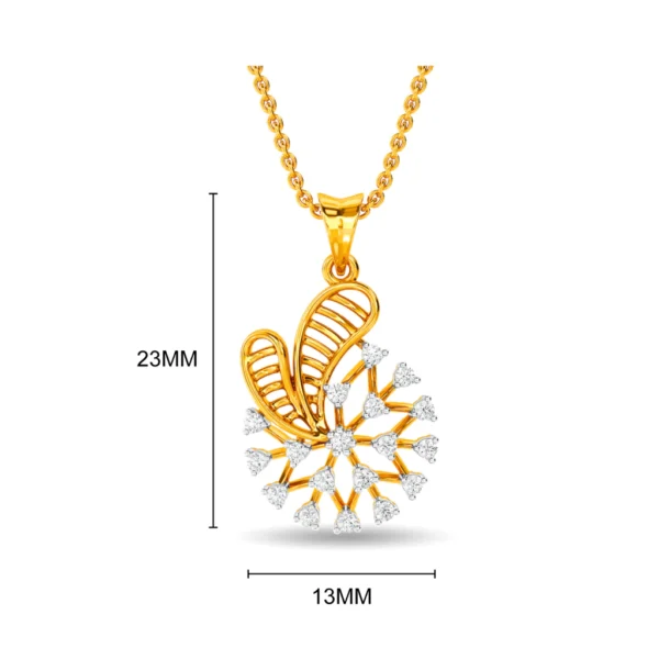 Floral Bloom Gold Lab Diamond Pendant - Image 2