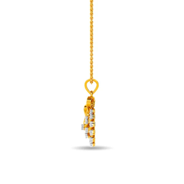 Floral Bloom Gold Lab Diamond Pendant - Image 4