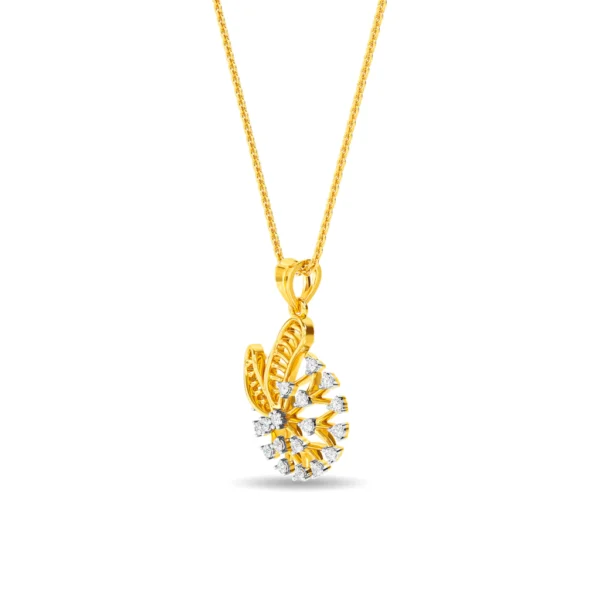 Floral Bloom Gold Lab Diamond Pendant - Image 3
