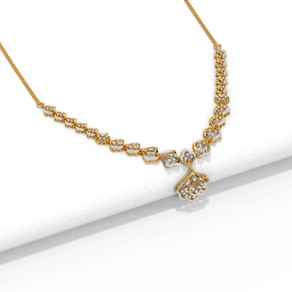 Intricate Floral Motifs Pattern Lab Diamond Necklace - Image 4