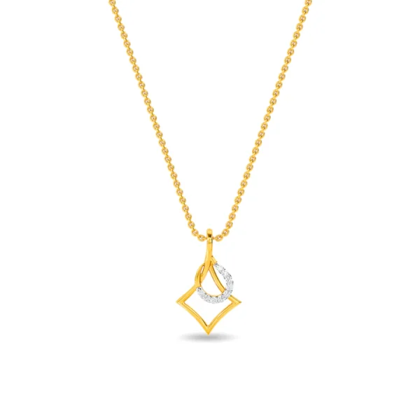 Geometric Shapes Interlocking Gold Lab Diamond Pendant