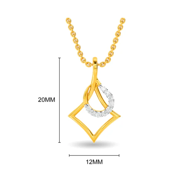 Geometric Shapes Interlocking Gold Lab Diamond Pendant - Image 2