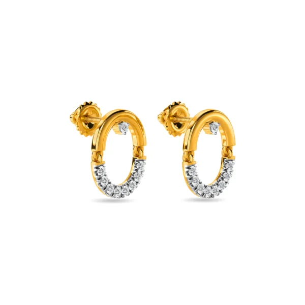 Gold Lab Diamond Classic Hoop Earrings - Image 5
