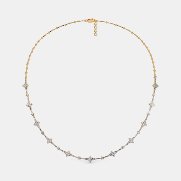 Gold Lab Diamond High Mount Collar Necklace