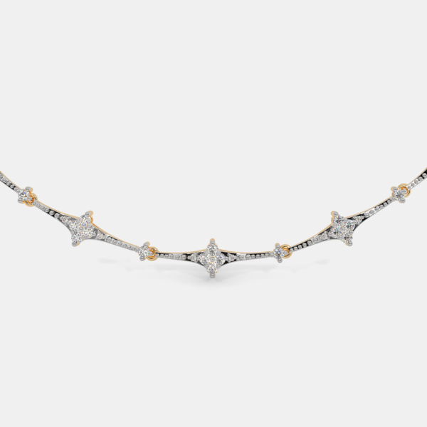 Gold Lab Diamond High Mount Collar Necklace - Image 3