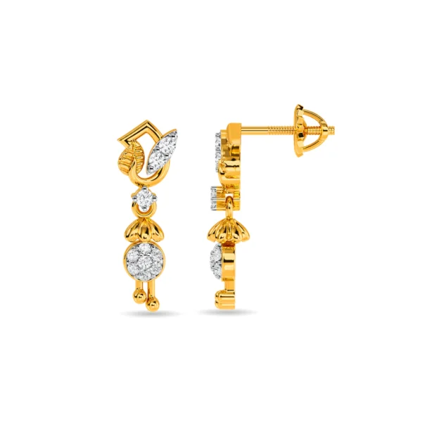 Gold Geometric Elegance Lab Diamond Earrings - Image 4