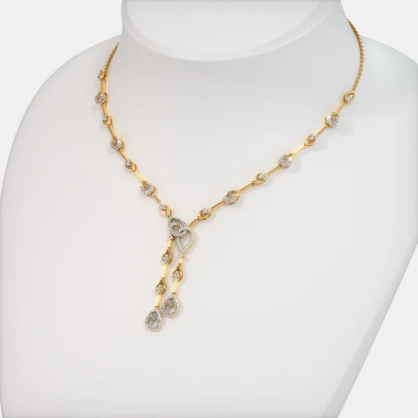 Gold Links and Diamond-Encrusted Motifs Necklace - Image 4