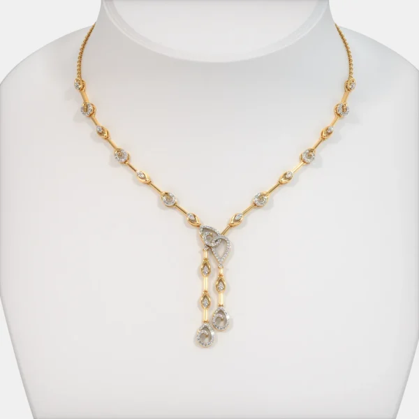Gold Links and Diamond-Encrusted Motifs Necklace