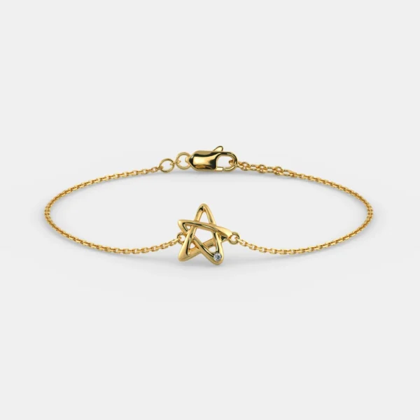 Gold Star Solitaire Lab Diamond Bracelet