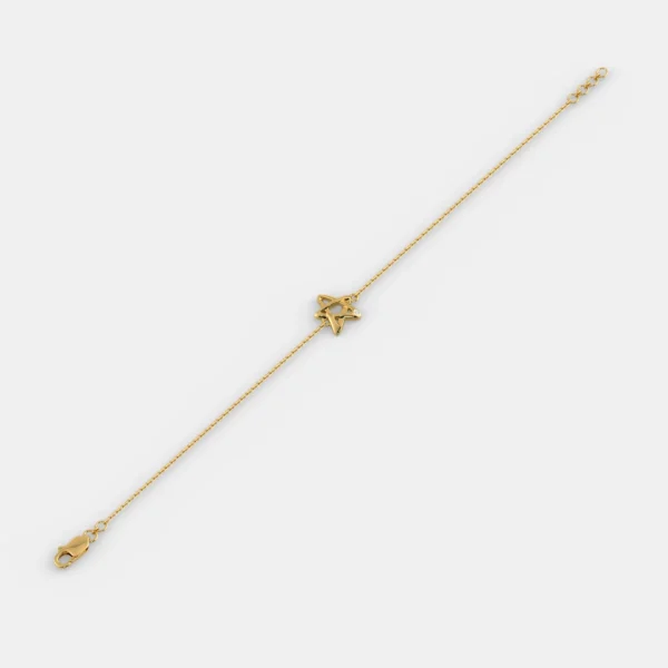 Gold Star Solitaire Lab Diamond Bracelet - Image 3