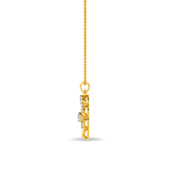 Golden Clover Blossom Lab Diamond Pendant - Image 3