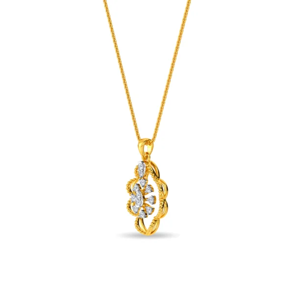 Golden Clover Blossom Lab Diamond Pendant - Image 4