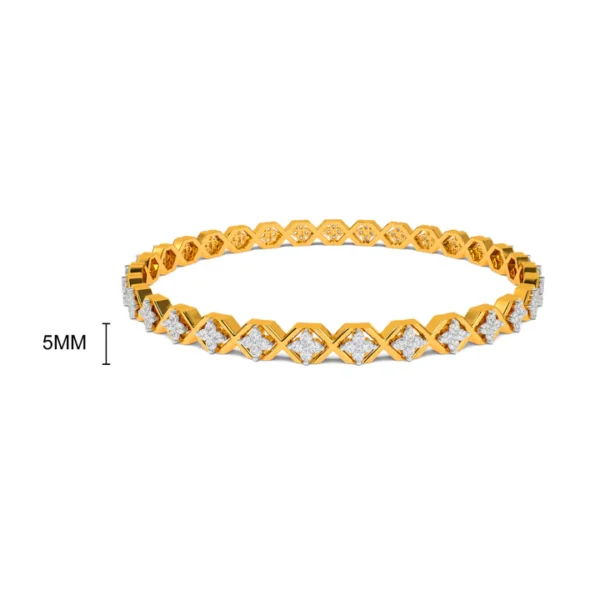 Golden X-shaped Links Adorned with Diamond Bangles - Image 4