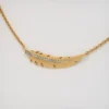 Buy Golden Elegance Feather Lab Diamond Necklace - Image 4