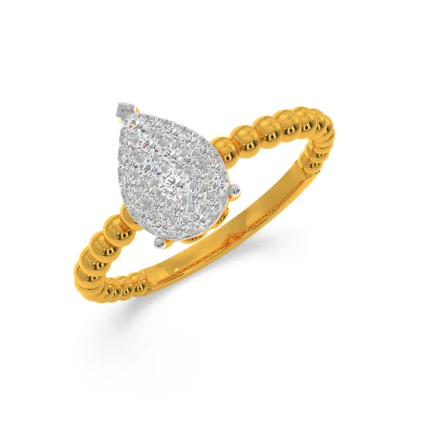 Golden Halo Pear Lab Diamond Ring
