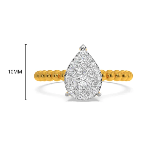 Golden Halo Pear Lab Diamond Ring - Image 4