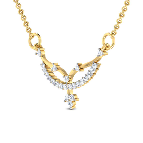 Curved Golden Lines Lab Diamond Tanmaniya Necklace - Image 4