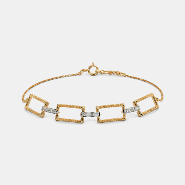Heron Chain Gold Lab Grown Diamond Bracelet