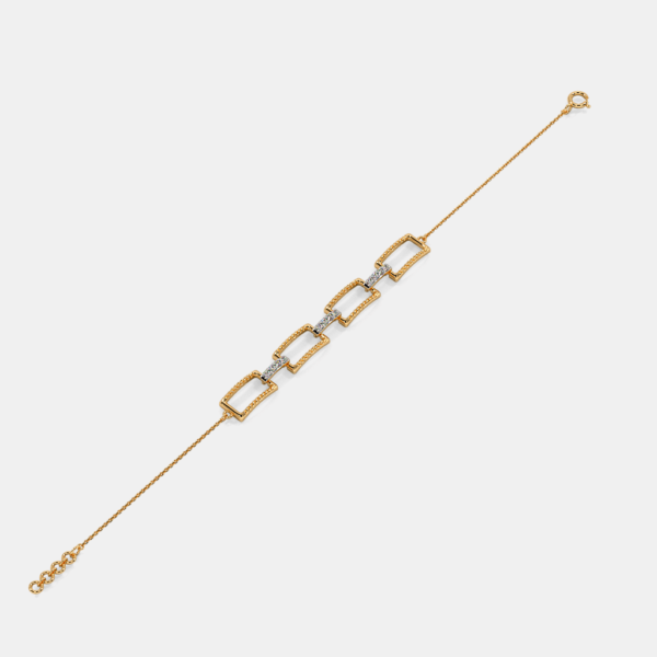 Heron Chain Gold Lab Grown Diamond Bracelet - Image 3