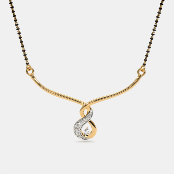 Intertwined Gold Diamond Tanmaniya Mangalsutra Pendant