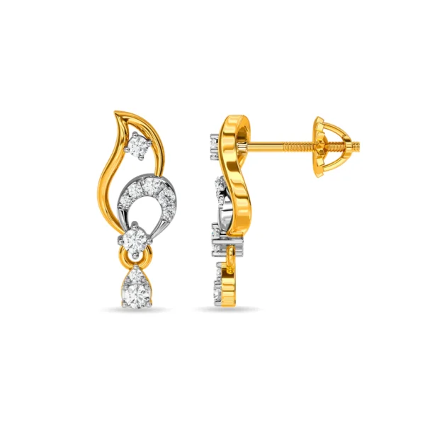 Intertwined Teardrop Gold Lab Diamond Earrings - Image 4