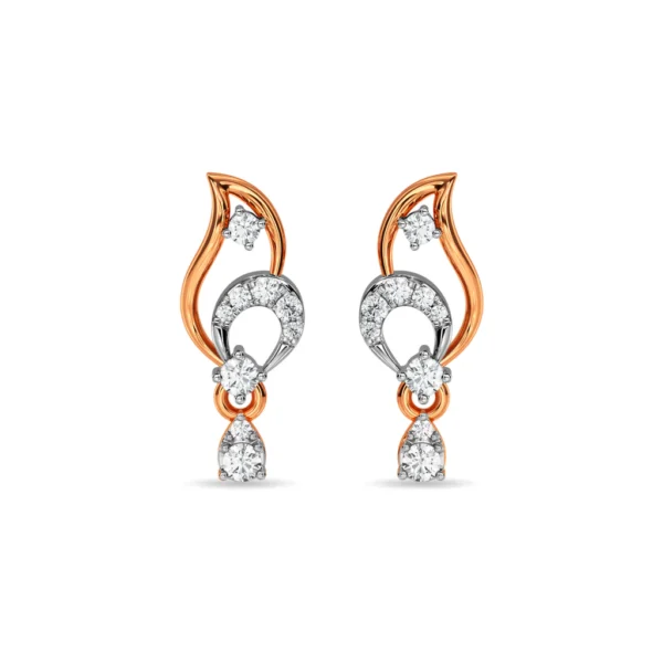 Intertwined Teardrop Gold Lab Diamond Earrings - Image 3