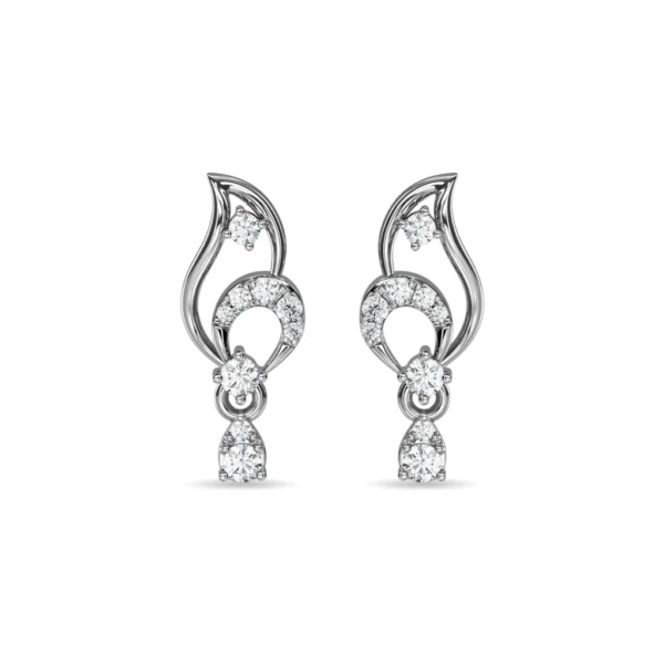 Intertwined Teardrop Gold Lab Diamond Earrings - Image 2