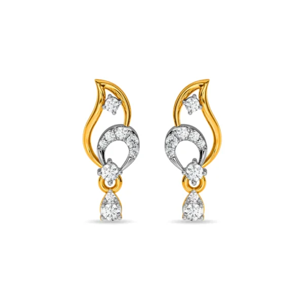 Intertwined Teardrop Gold Lab Diamond Earrings